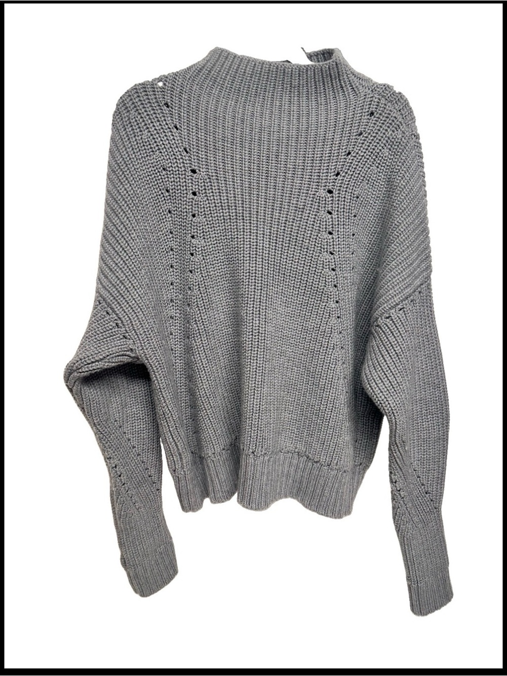 JASON WU GREY Heavy chunky oversized mock wool sweater XL